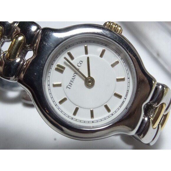 24mm Ladies Tiffany & Co. Tesoro L0112 18K Gold and Stainless Steel Quartz Watch - Picture 1 of 14